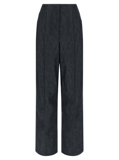 Fendi Blue Cotton High-Waisted Jean