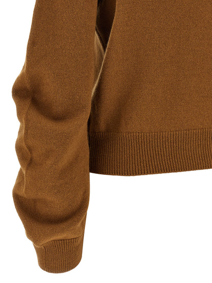 NUDE Brown Virgin Wool Cardigan