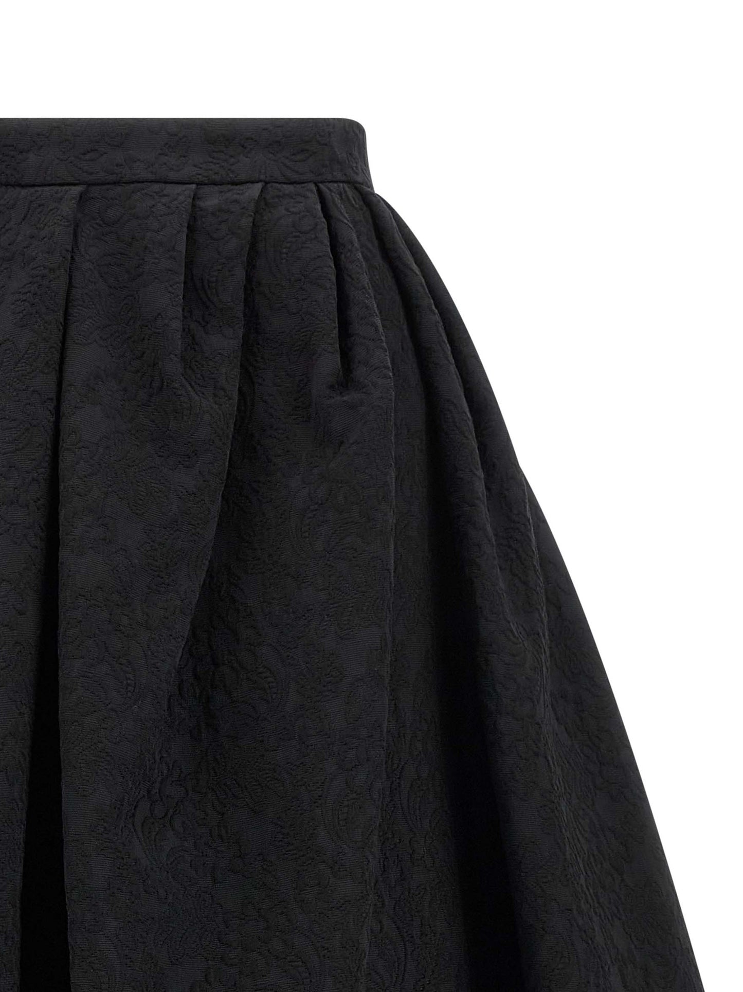 Carolina Herrera Black Cotton Midi Skirt