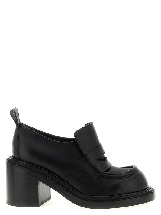 Moschino Black Leather Platform Loafers