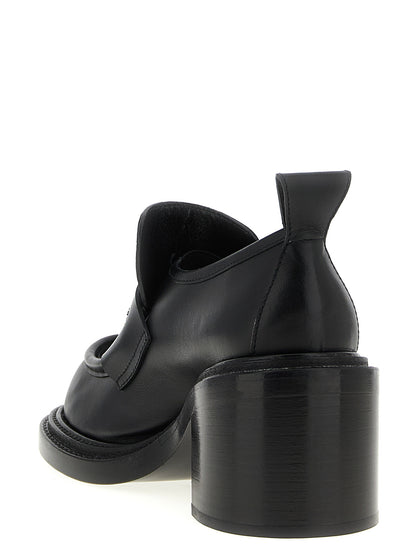 Moschino Black Leather Platform Loafers