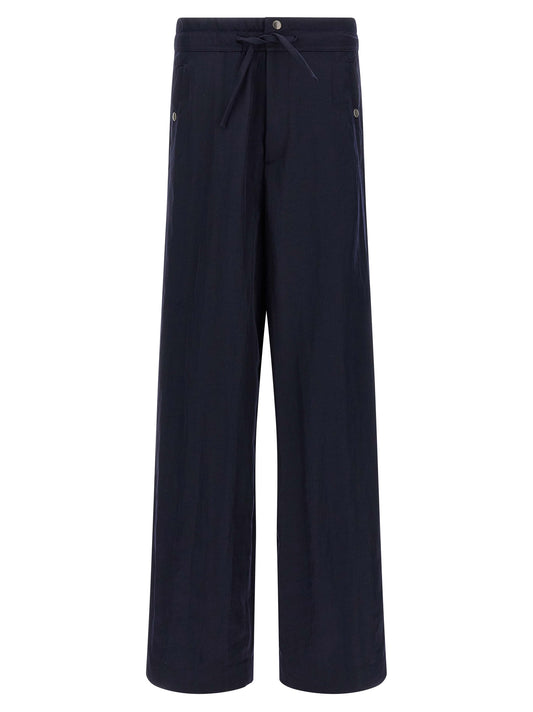 Dries Van Noten Blue Nylon Casual Pants
