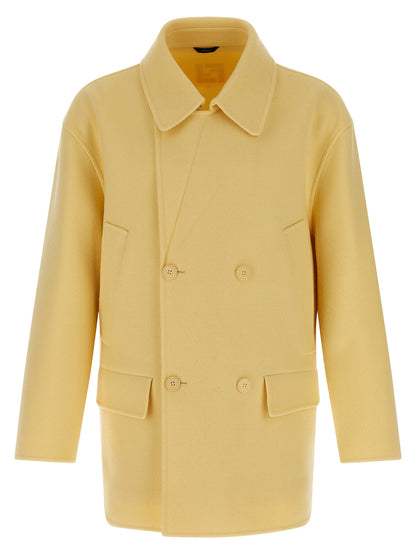 Fendi Bicolor Virgin Wool Coat