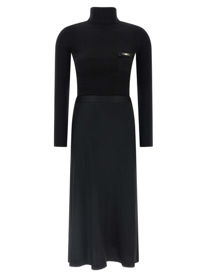 Elisabetta Franchi Black Lycra Midi Dress