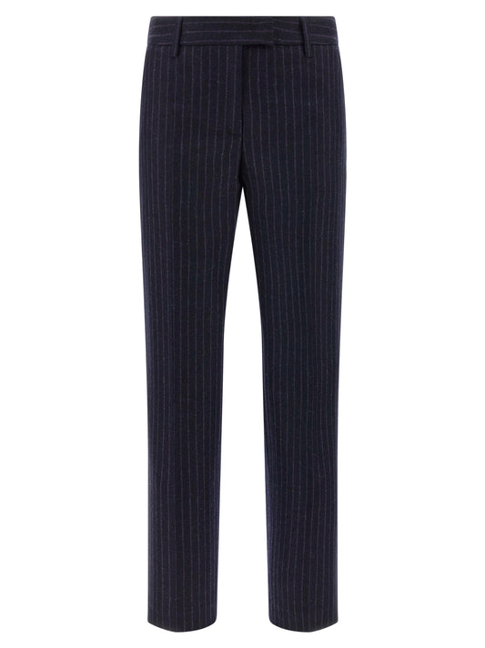 Alberto Biani Blue Virgin Wool Dress Pants