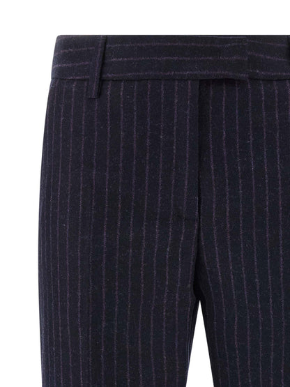 Alberto Biani Blue Virgin Wool Dress Pants