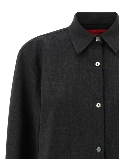 THELATEST Gray Polyester Blouse