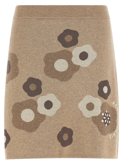 Kenzo Beige Wool Long Skirt