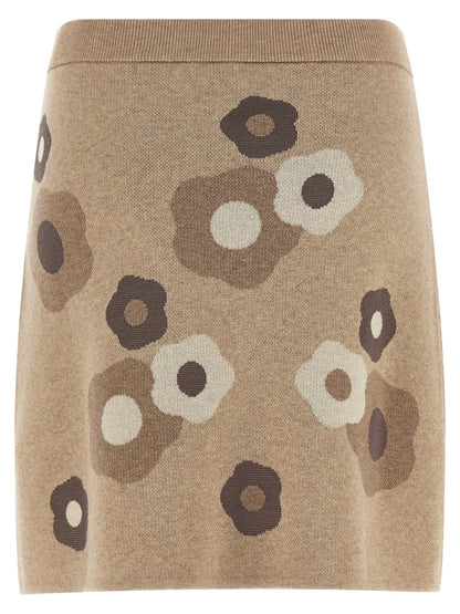 Kenzo Beige Wool Long Skirt