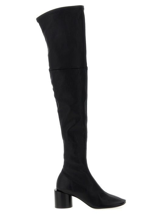 Over-The-Knee Boots by Jil Sander for women in nappa calf leather black features an effortless chic silhouette from the Women's Nappa Calf Leather Over-The-Knee Boots collection, showcasing a effortless chic and refined for an effortless chic look.