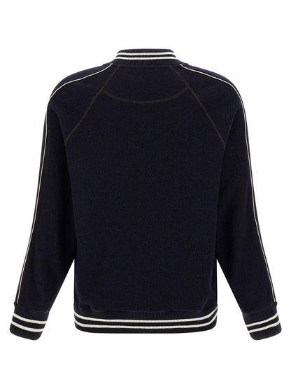 WALES BONNER Blue Virgin Wool Bomber
