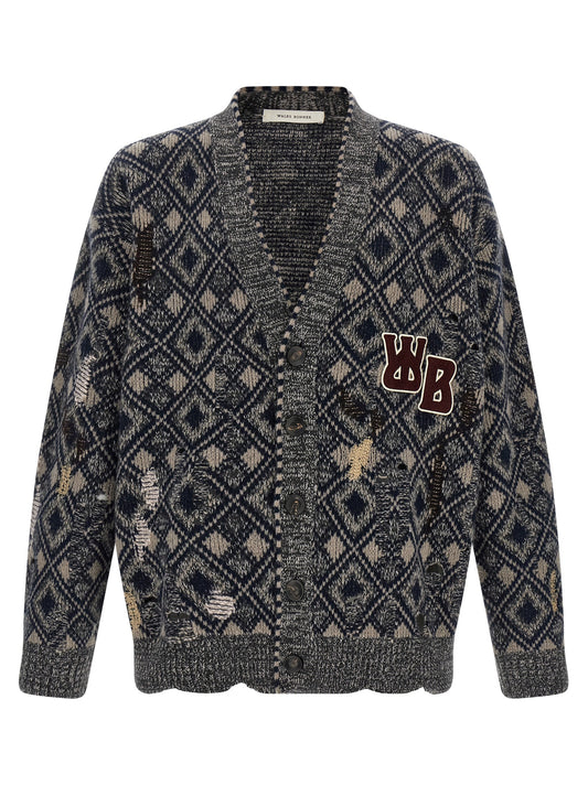 WALES BONNER Multicolor Merino Wool Cardigan