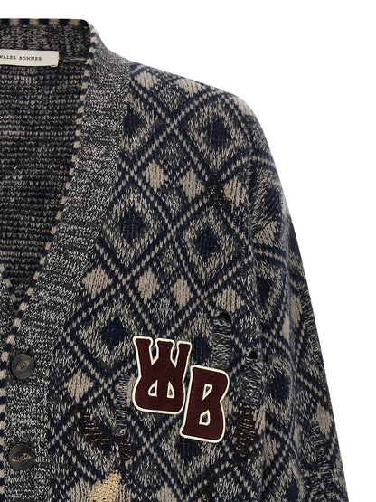 WALES BONNER Multicolor Merino Wool Cardigan