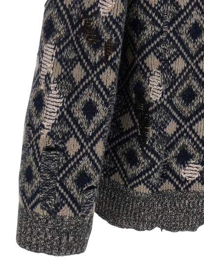 WALES BONNER Multicolor Merino Wool Cardigan