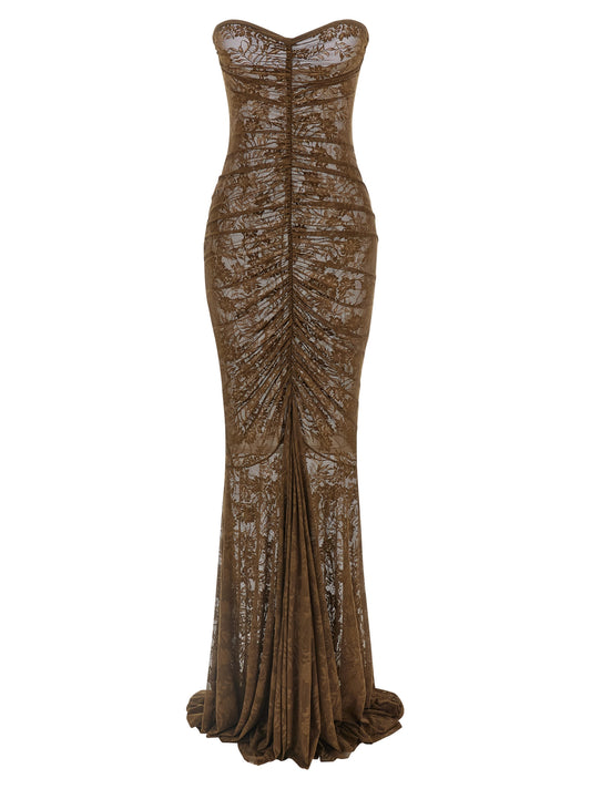 Dress by Norma Kamali for women in stretch polyamide bicolour, green & transparent features an cute silhouette, detailed with a sleeveless and turtle neckline that elegantly flows into a cute long.