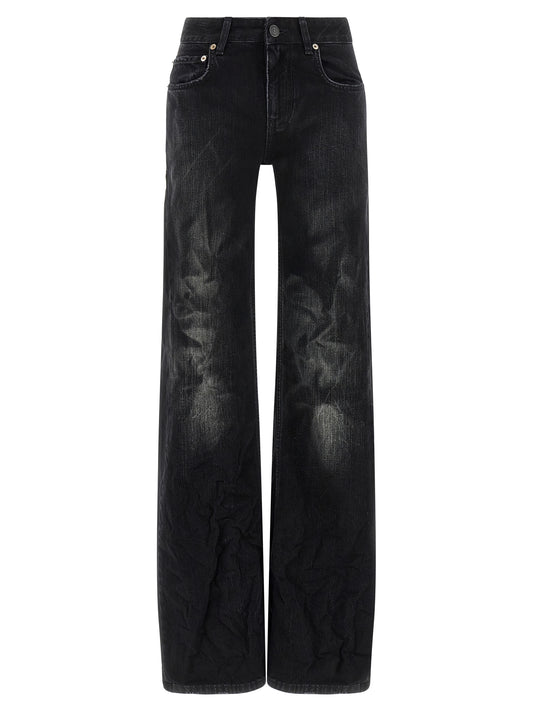 Balenciaga Black Cotton Flared Jeans