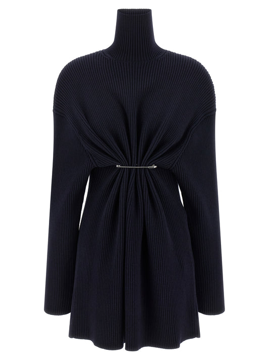 Balenciaga Blue Wool Short Dress