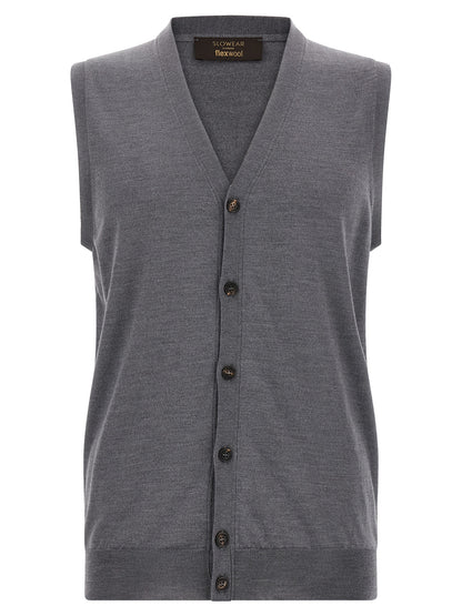 ZANONE Gray Virgin Wool Sleeveles Sweater