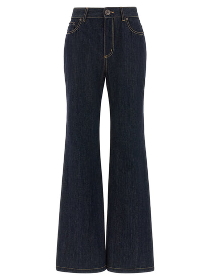 Alexander McQueen Blue Cotton Flared Jeans