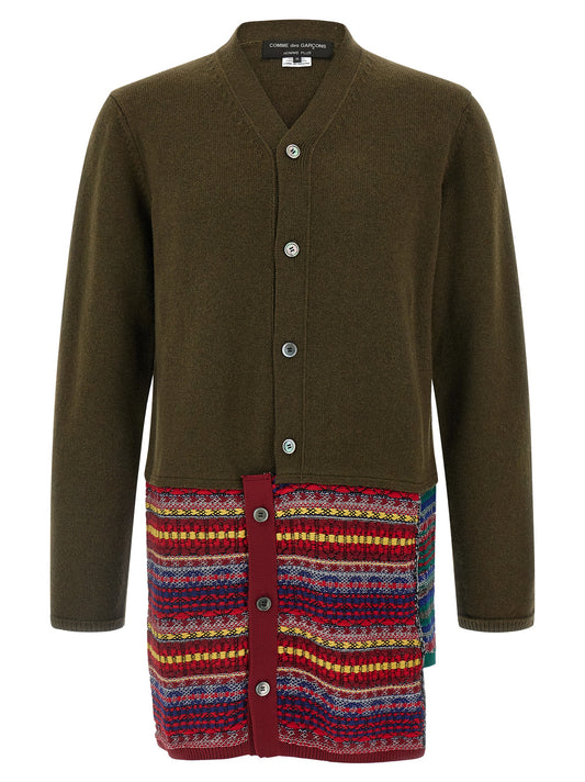 Comme Des Garçons Bicolor Wool Cardigan