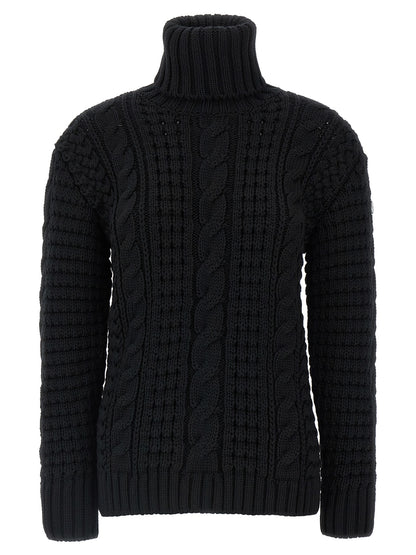 MONCLER GENIUS Black Virgin Wool Cardigan