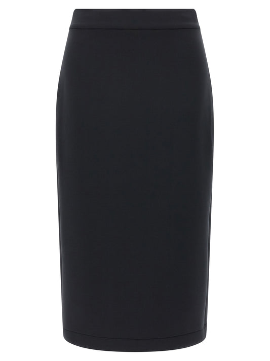MONCLER GENIUS Black Polyester Midi Skirt