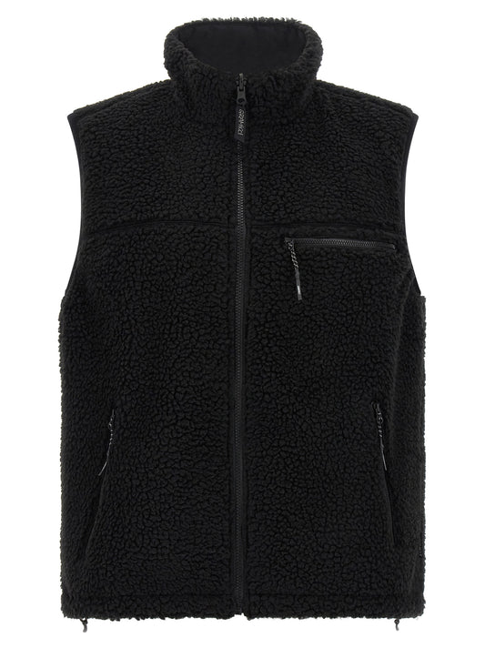 Vest by Gramicci for men in sherpa polyester & nylon black features an on trend silhouette, showcasing a sophisticated high-neck neckline and premium for a truly on trend finish.