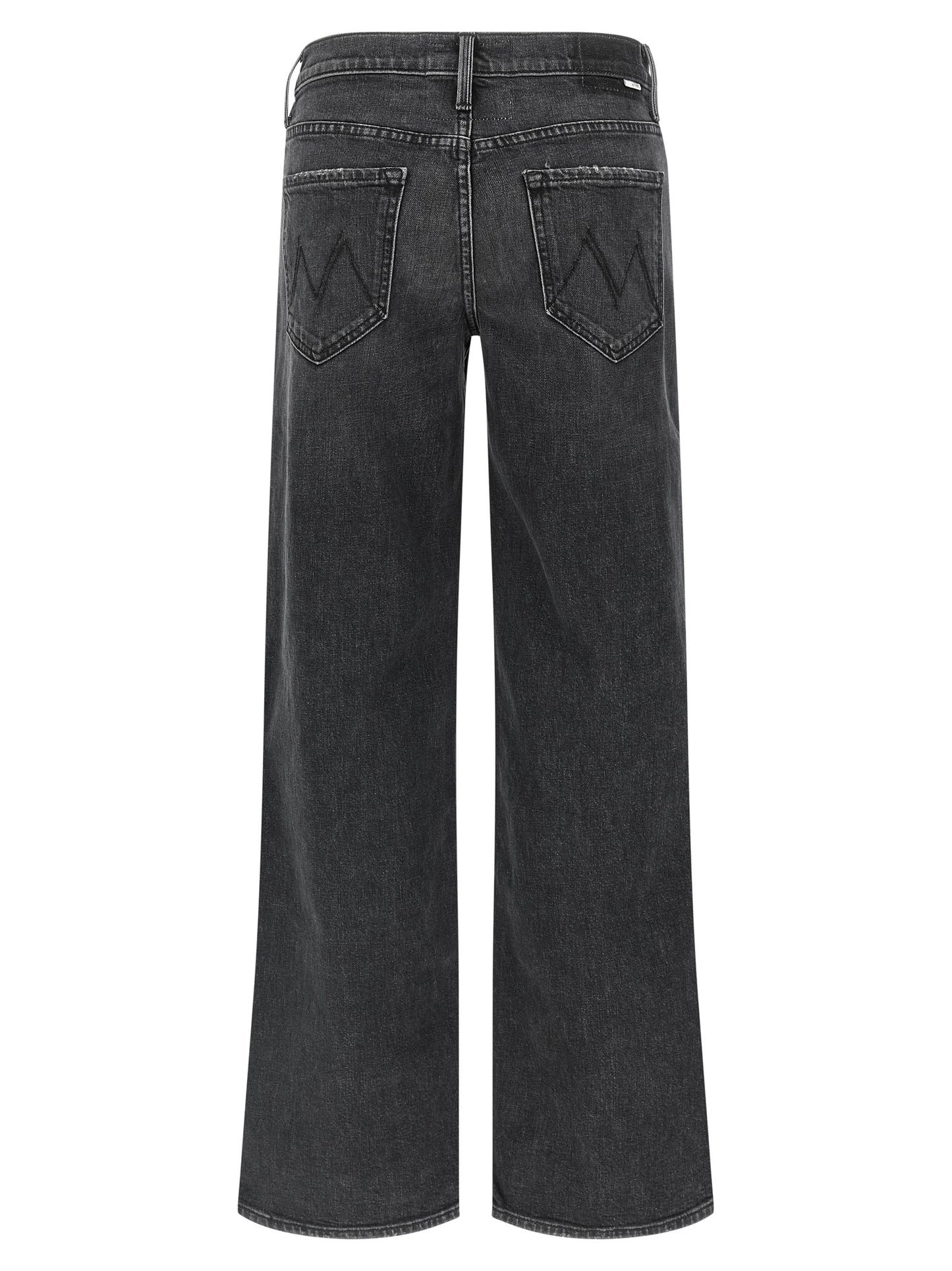 Mother Denim Black Cotton Straight-Leg Jeans