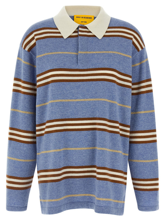 Guest in Residence Blue Cashmere Polo Shirt