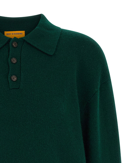 Guest in Residence Bicolor Cashmere Polo Shirt