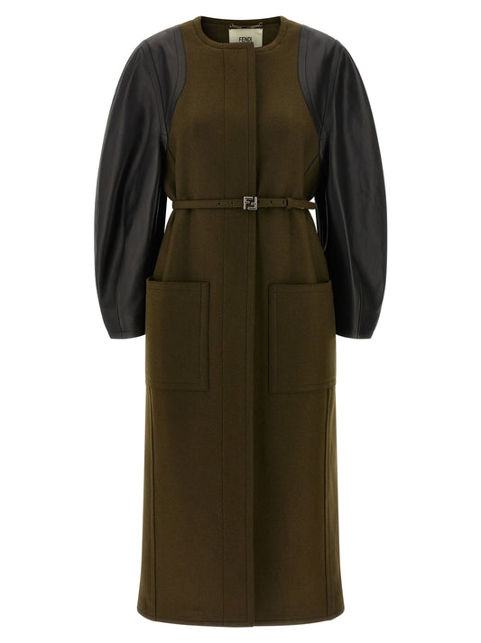 Fendi Bicolor Viscose Coat