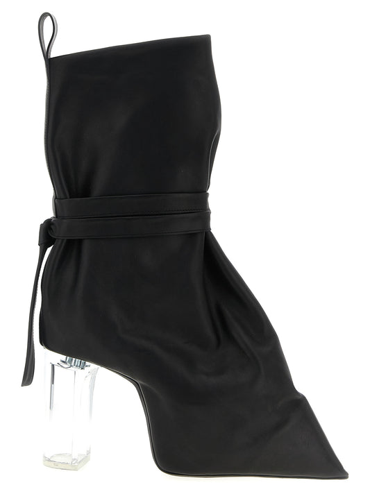 Platform Ankle Strap Boots by Rick Owens for women in pvc & cowhide leather black & transparent showcases a ergonomic silhouette from the Women's PVC & Cowhide Leather Platform Ankle Strap Boots collection, featuring a ergonomic platform and a ergonomic .