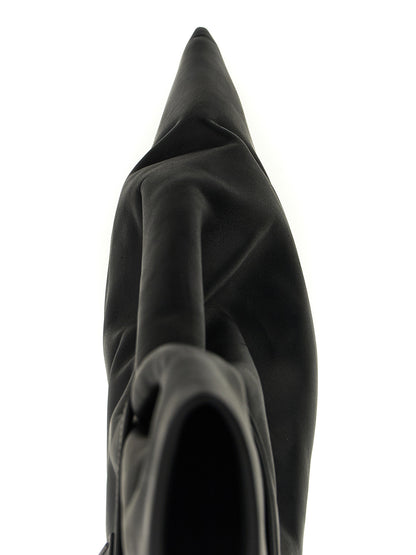 Rick Owens Black Cowhide Ankle Boots