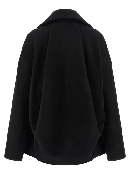 Rick Owens Black Virgin Wool Coat
