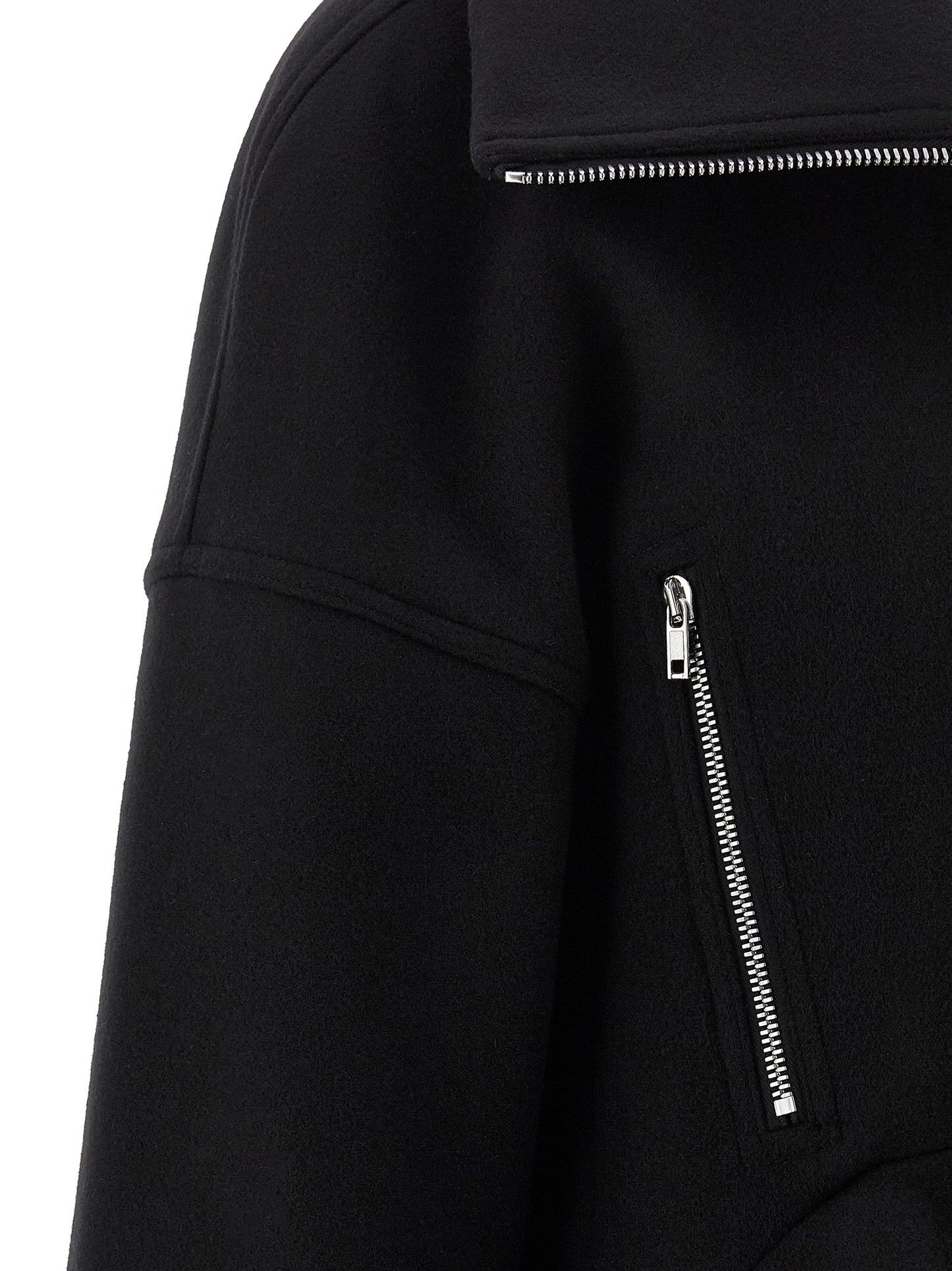 Rick Owens Black Virgin Wool Coat