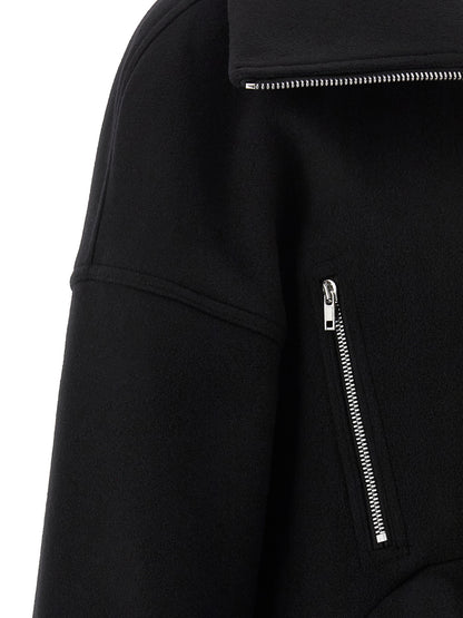 Rick Owens Black Virgin Wool Coat