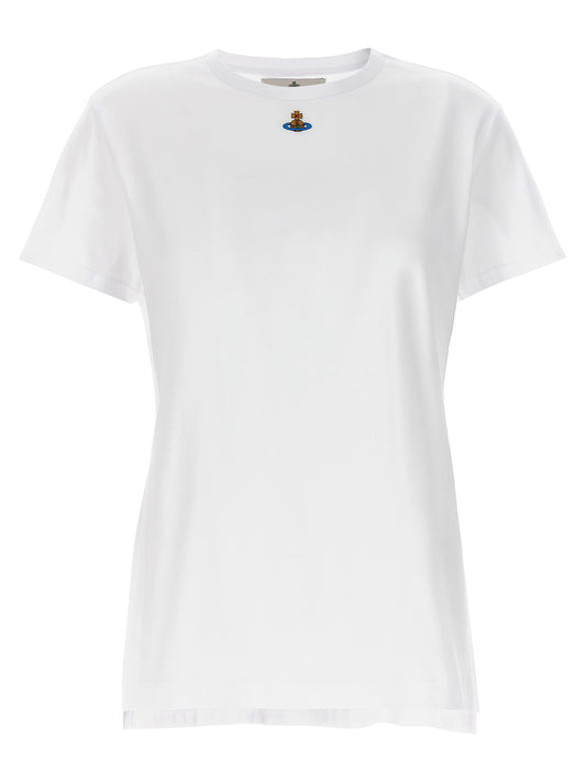 T-Shirt by Vivienne Westwood for women in cotton white features a plush silhouette, showcasing a sophisticated crew neckline and short-sleeve for a truly plush finish.