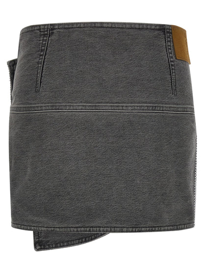 Haikure Gray Cotton Long Skirt