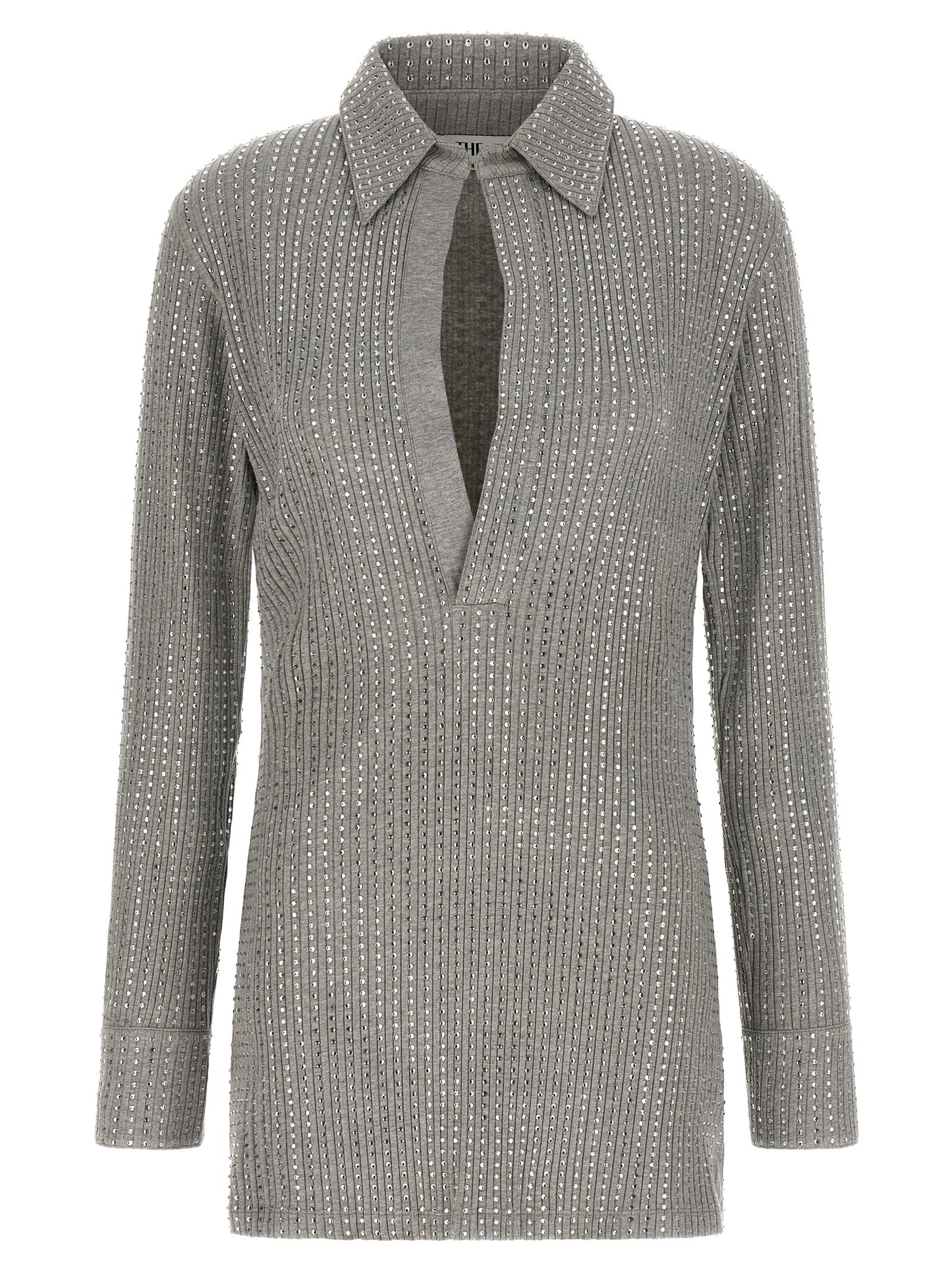 The Attico Gray Cotton Short Dress