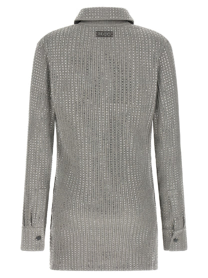 The Attico Gray Cotton Short Dress