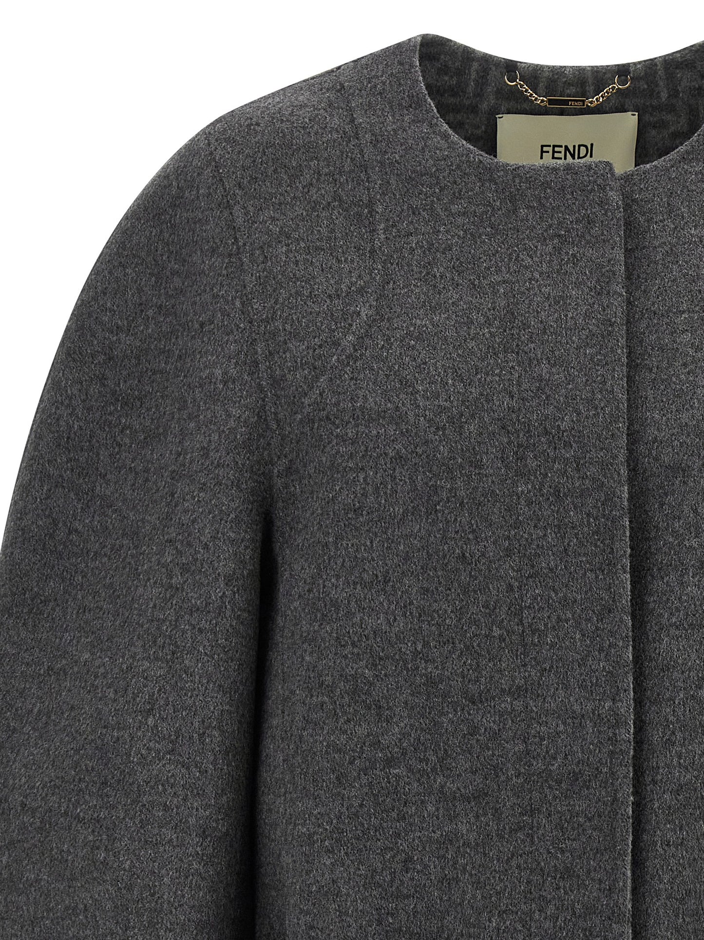 Fendi Gray Virgin Wool Coat