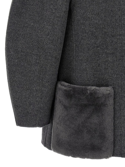 Fendi Gray Virgin Wool Coat
