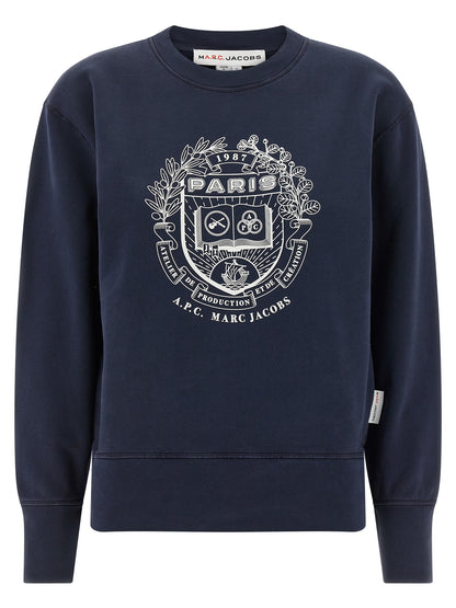 A.P.C. Blue Cotton Sweatshirt