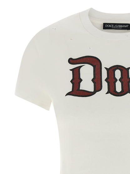 Dolce & Gabbana White Cotton T-Shirt
