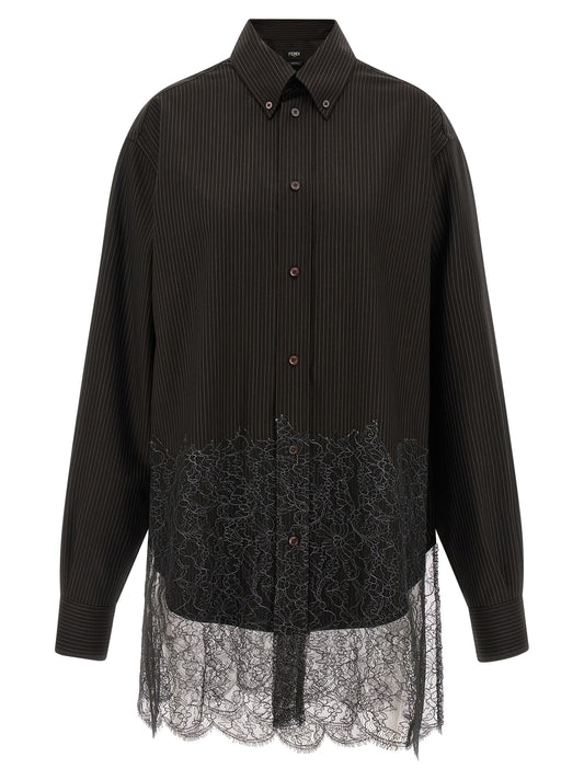 Fendi Brown Virgin Wool Blouse