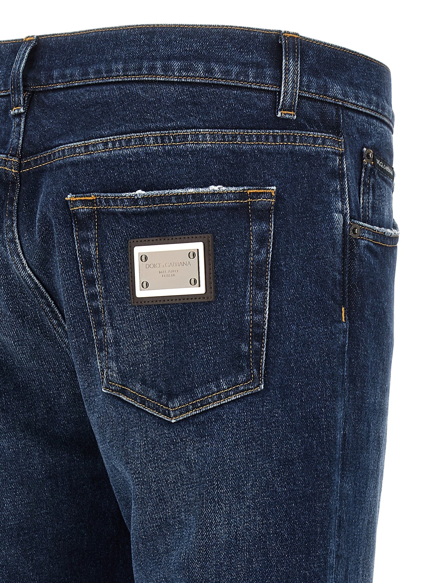 Dolce & Gabbana Blue Cotton Straight-Leg Jeans