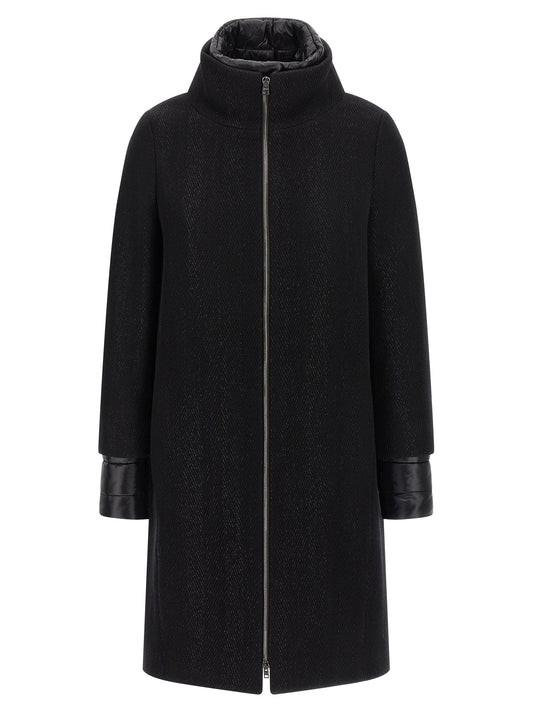 Herno Black Wool Coat