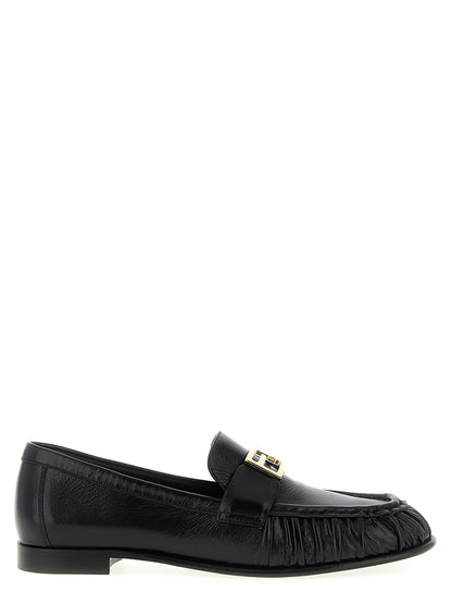 Flat Loafer Slip-On Shoes by Fendi for women in lamb leather black & signature features an dynamic silhouette from the Women's Lamb Leather Flat Loafer Slip-On Shoes collection, defined by a dynamic and flat for a dynamic look.