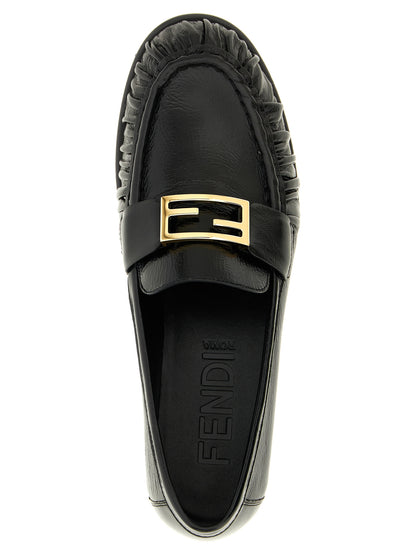 Flat Loafer Slip-On Shoes by Fendi for women in lamb leather black & signature features an dynamic silhouette from the Women's Lamb Leather Flat Loafer Slip-On Shoes collection, defined by a dynamic and flat for a dynamic look.