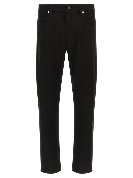 Jeans by Stone Island for men in denim cotton black & signature presents a refined pantology silhouette, artfully defined by a refined pantology straight-leg, long, and a sophisticated .